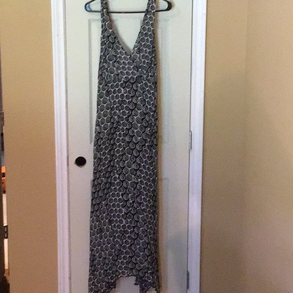 SZ.14 Ashley Stewart Sheer Maxi Dress in Blk/White